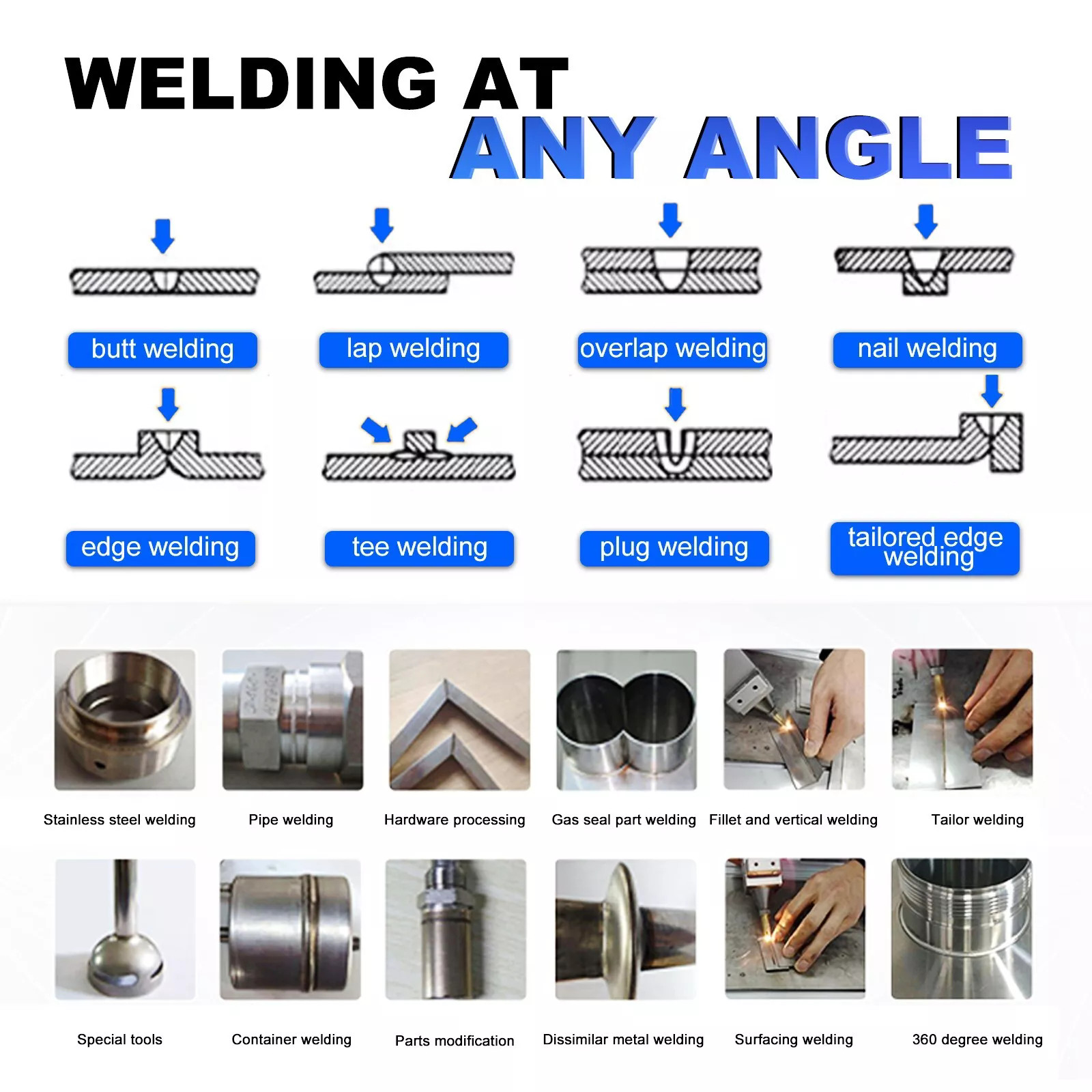 2000W Laser Welder Machine Double Wobble for Aluminum, Steel, Carbon steel, etc.