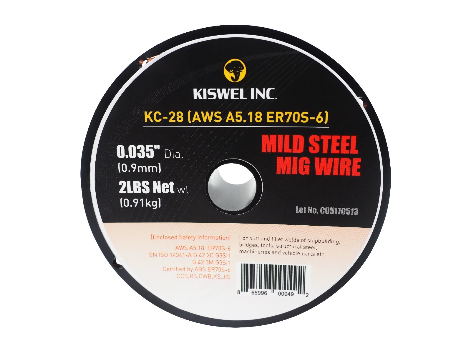 (Made In USA) ER70S-6 .035″ Dia 2 lbs. Mild Steel Mig Copper Coated Solid Wire