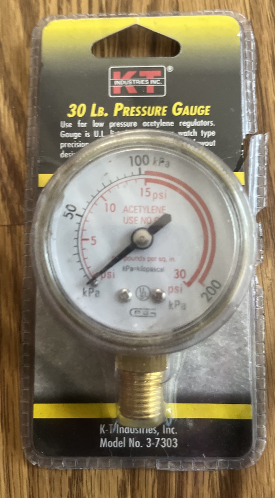 KT Industries 3-7303 Acetylene or LP 2″ Regulator Gauge Low Pressure 0-30 PSI