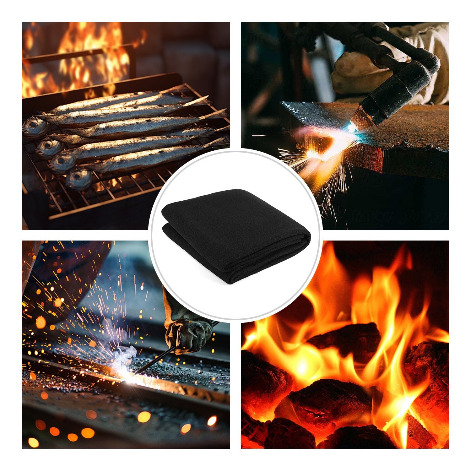 Fireproof Welding Blanket Fireproof Mat Fire Resistant Fire Blanket 19.6”x19.6”