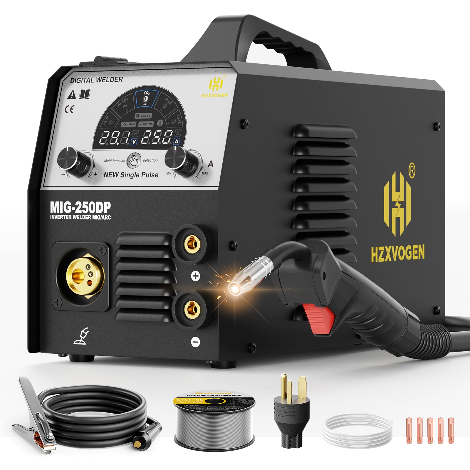 250 Aluminum MIG Welder MMA TIG MIG Welding Machine 110V/220V Gas/Gasless IGBT