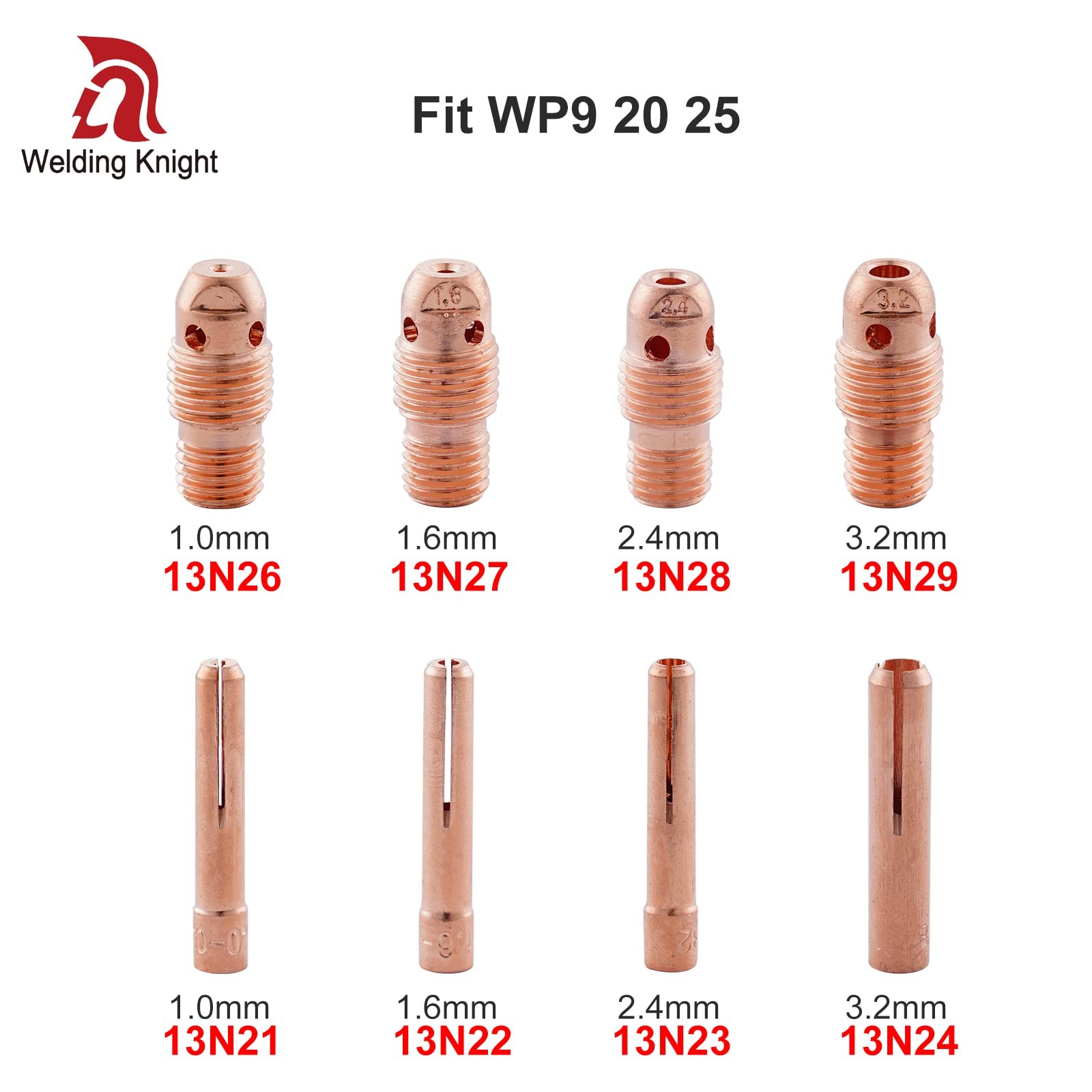 Tig Collet 13n23 3/32″&2.4mm For Tig Welding Torch 9 20 & 25 Series Consumable