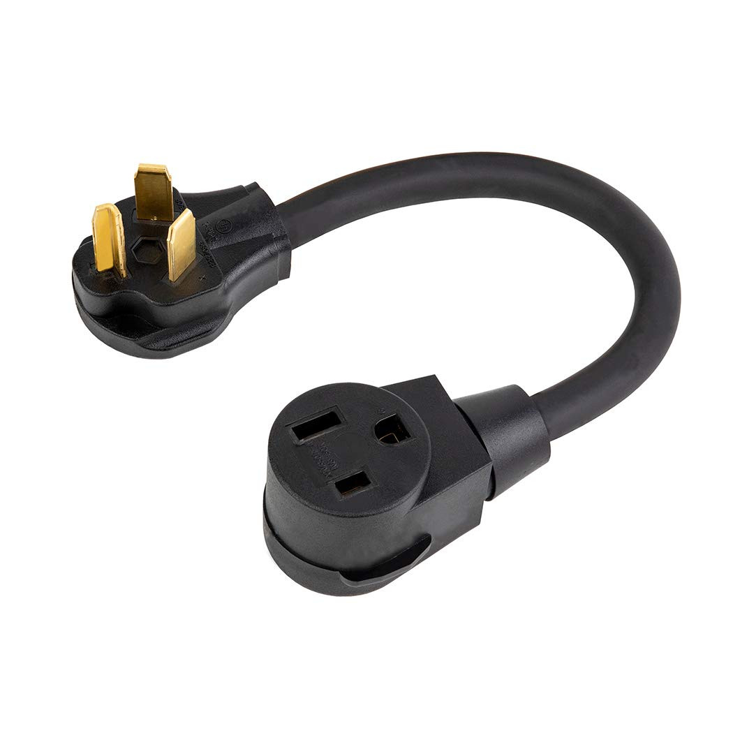 1.5-Feet Nema 10-30P to 6-50R 30 Amp Dryer Male to 50 Amp Welder Female Adapter
