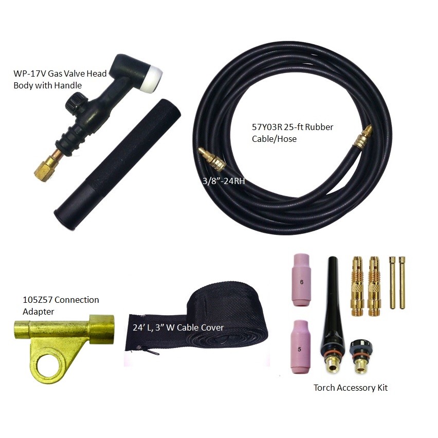 WeldingCity® TIG Welding Torch Package WP-17V Valve Head 150A 25-ft Air-Cool US