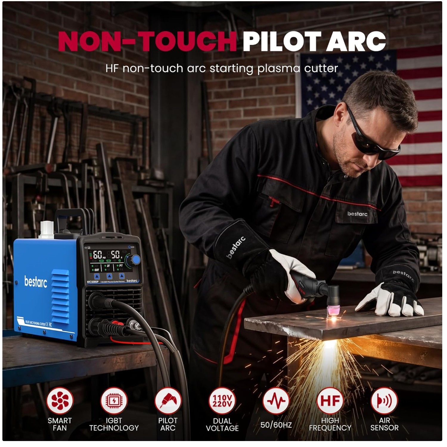 Professional Pilot Arc Plasma Cutter Machine, Air Sensor