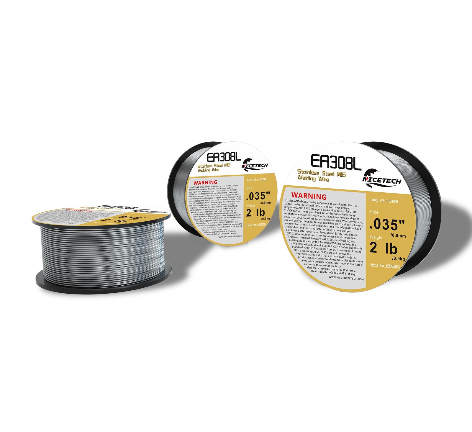 , ER308L Stainless Steel MIG Welding Wire .035-Diameter, 2 Pounds Spool, Silv…