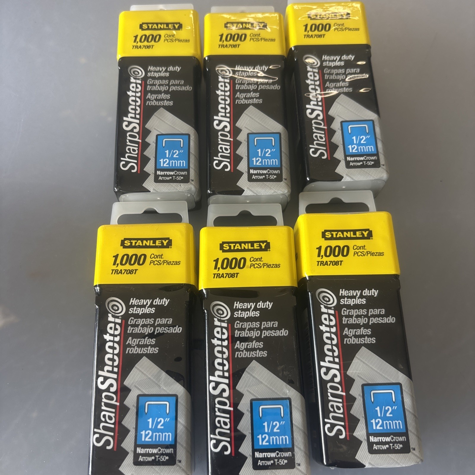1/2″ Heavy Duty Staples 1000Ct stanley tra708t lot of 6