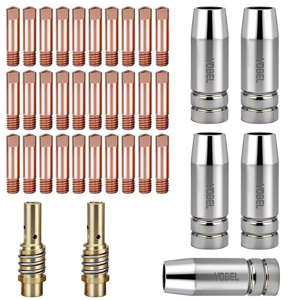 37PCS MIG Welding Consumables Kit – Tips & Nozzles for 15AK Torch, MB15 Compatib