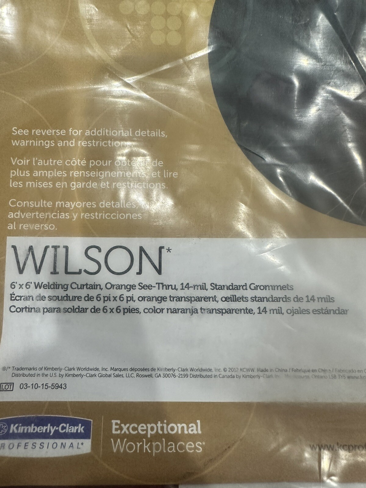 LOT OF 8-Wilson Industries 138-36292 14Mil Orange See Thru Welding Curtain 6’x6’