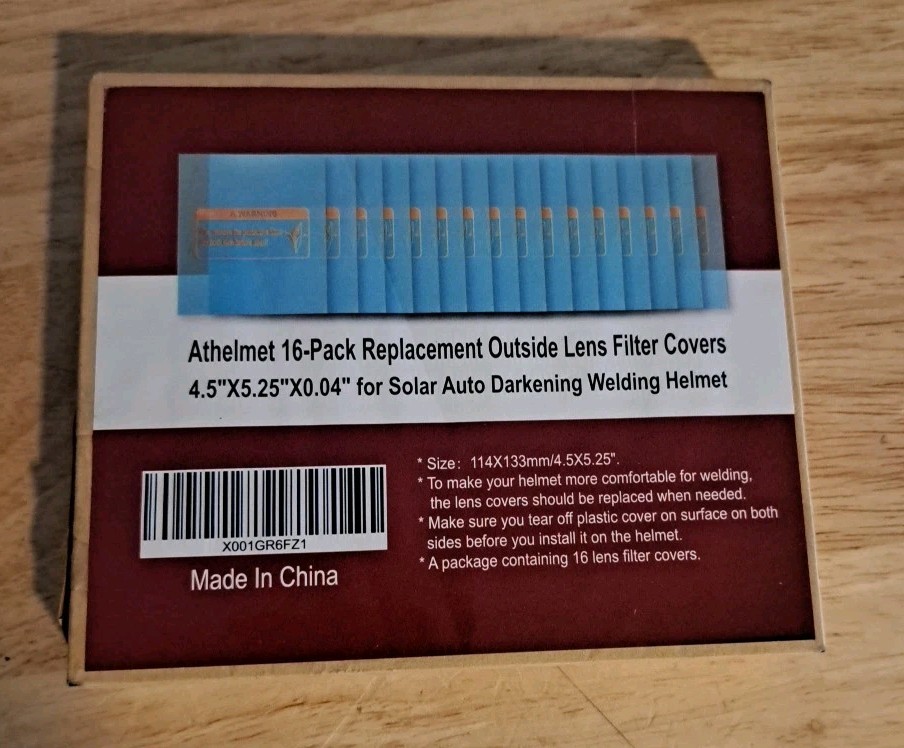 Athelmet Replacement Outside Lens Filter Covers 4.5″ x 5.25″ x 0.04″ 16 Pack