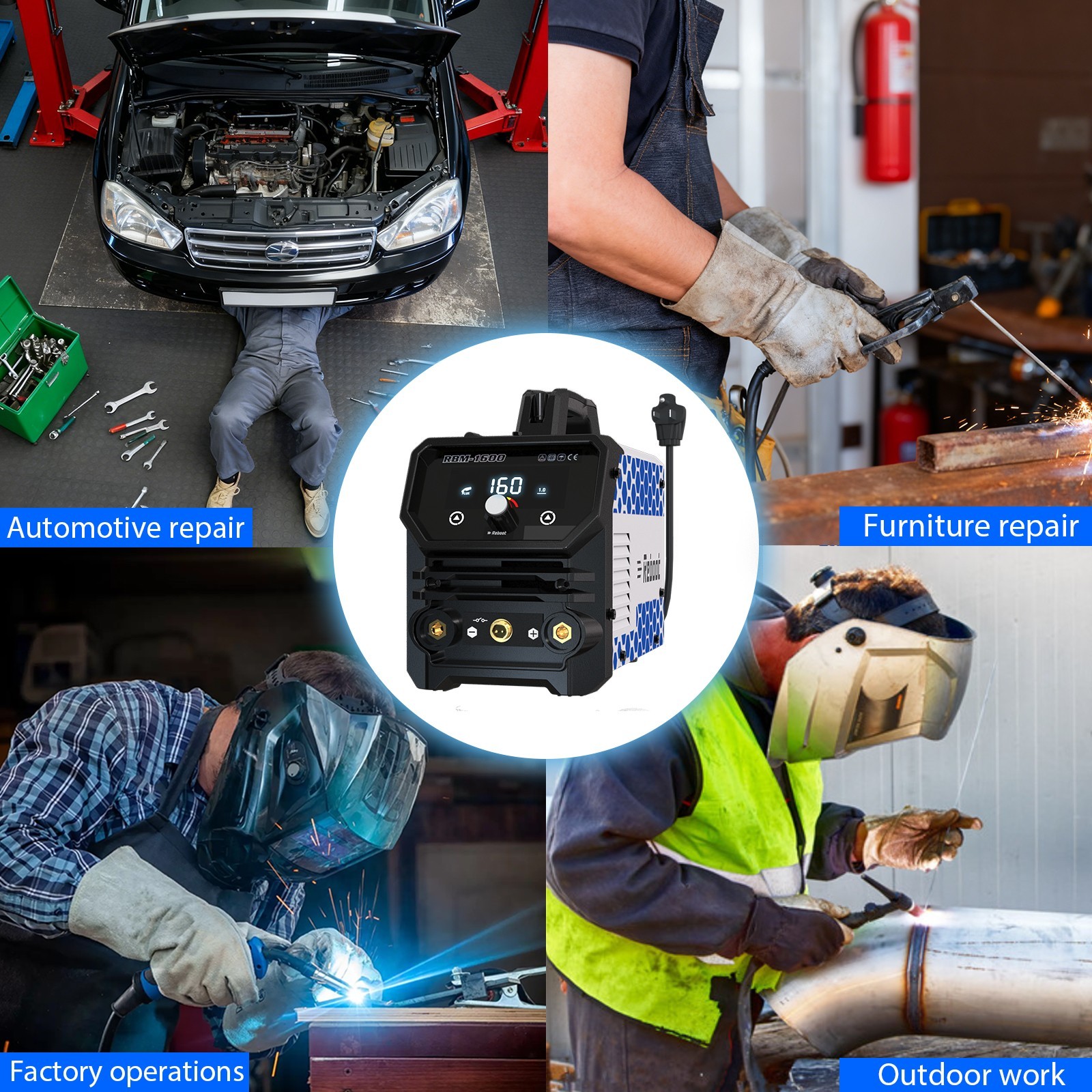 Reboot RBM2500D MAX 250A 5-in-1 MIG Welder,, Lift TIG,Stick,120V/240V