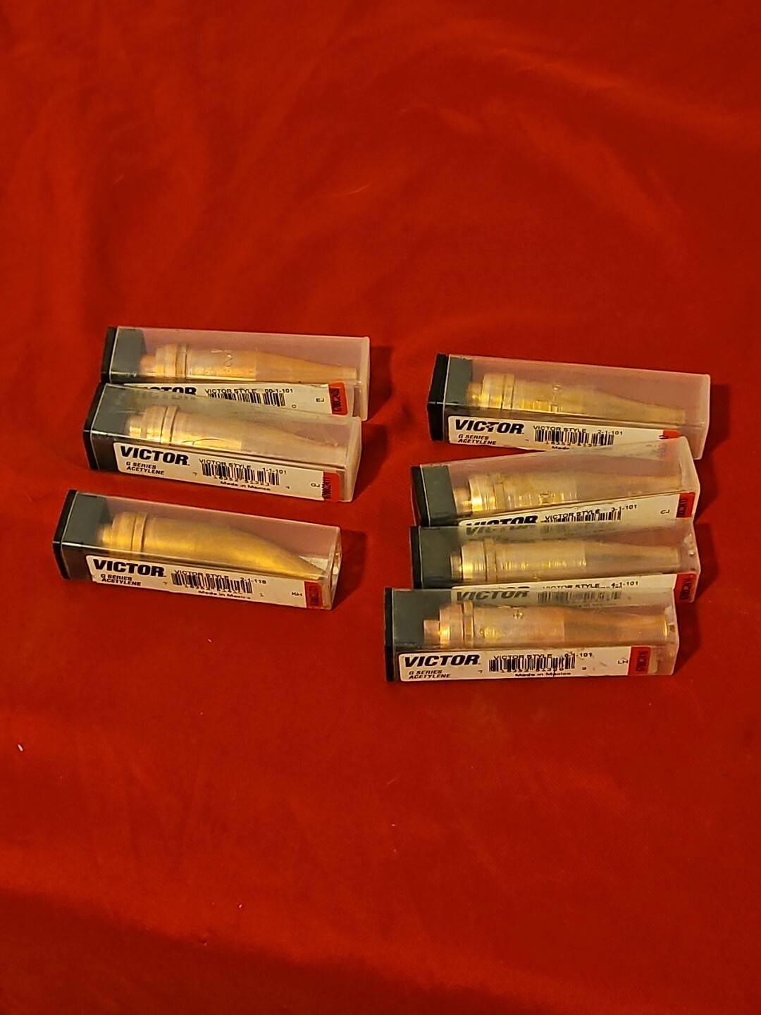 Lot Of 7 Victor 00-1-101 2-1-101, 3-1-101, 4-1-101, Acetylene Cutting Tips Read