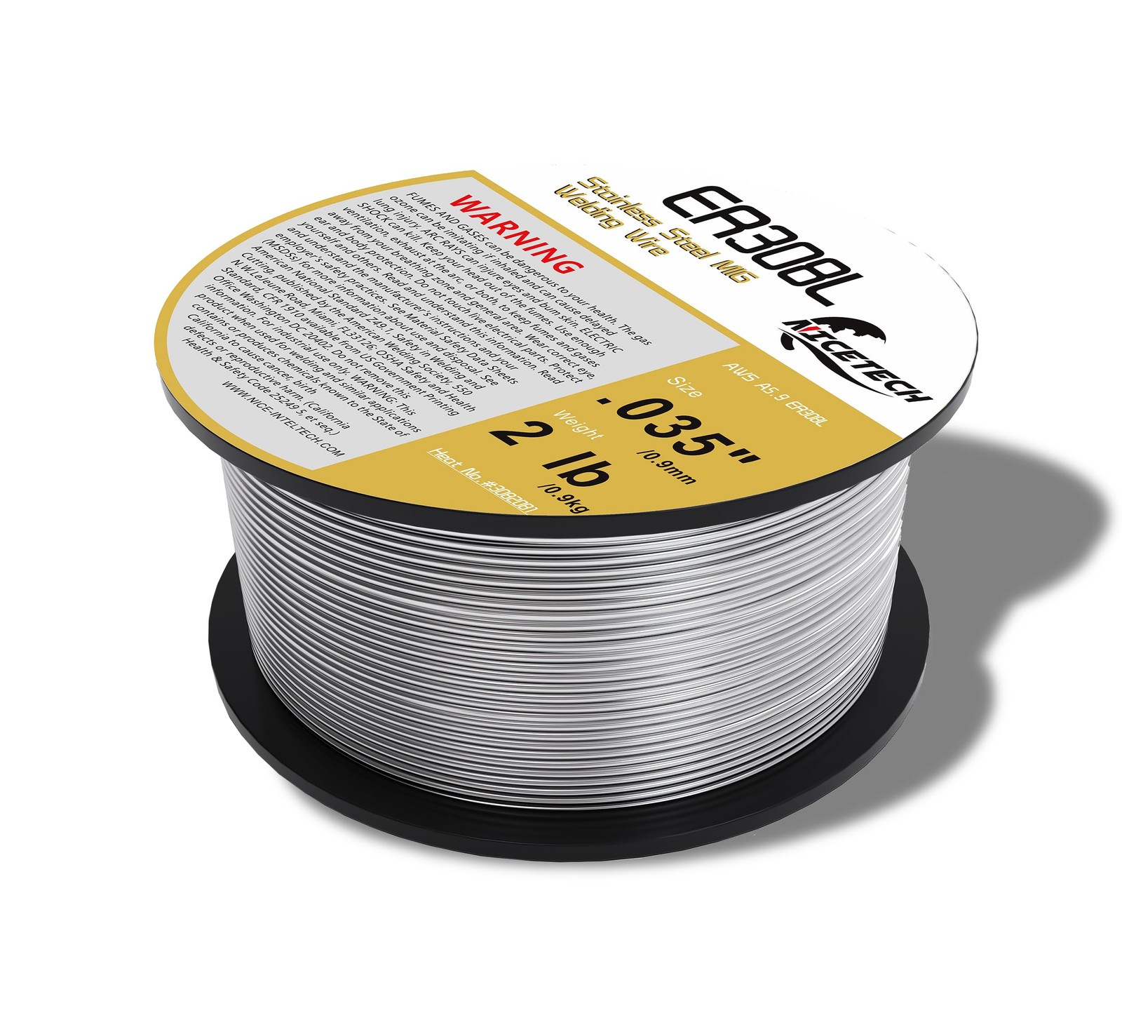 , ER308L Stainless Steel MIG Welding Wire .035-Diameter, 2 Pounds Spool, Silv…