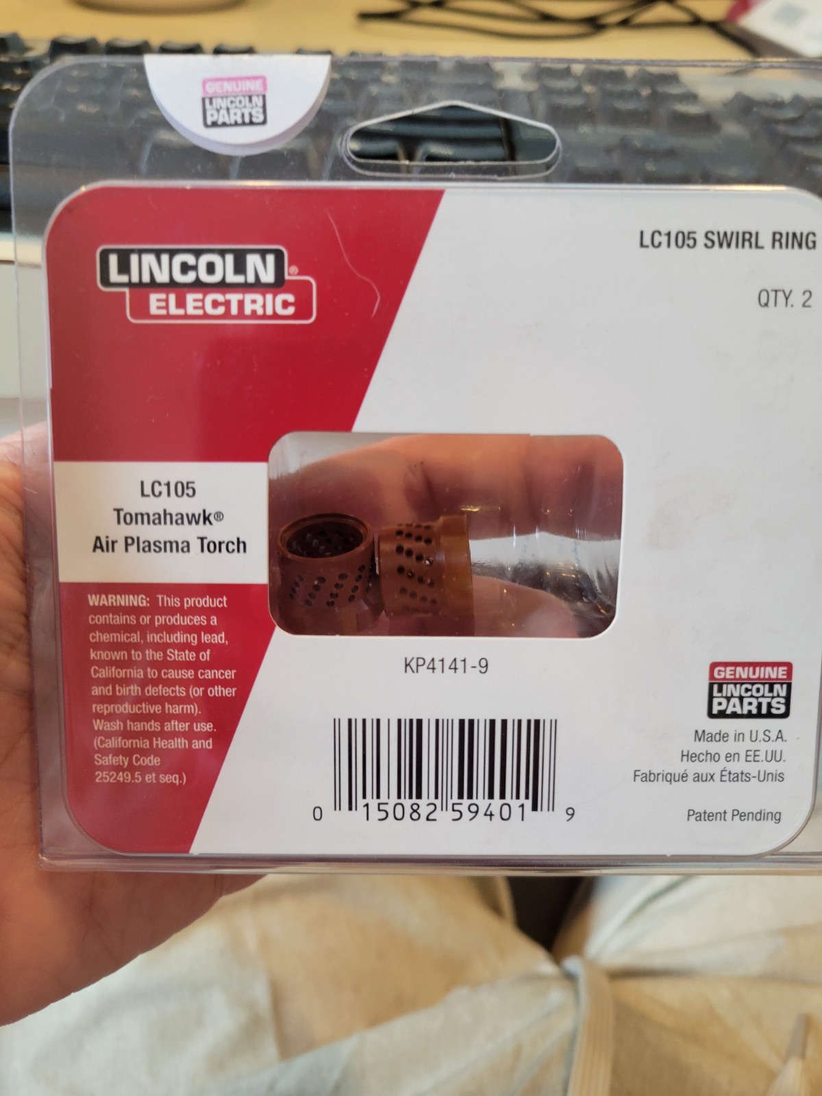GENUINE Lincoln Electric Plasma Swirl Ring— 2 Pack KP4141-9