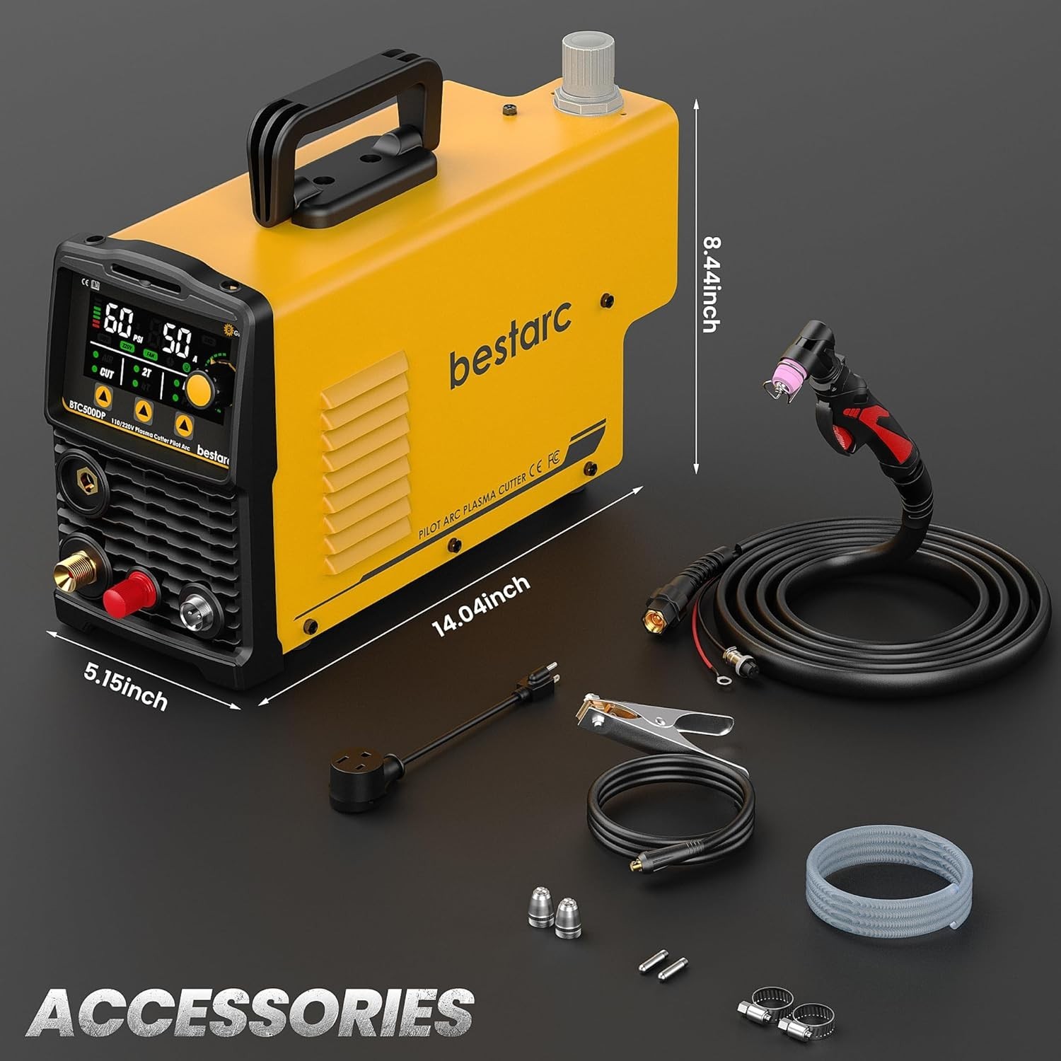 Pilot Arc Plasma Cutter, [LED Display][Air Sensor] 50A Plasma Cutter Machine …