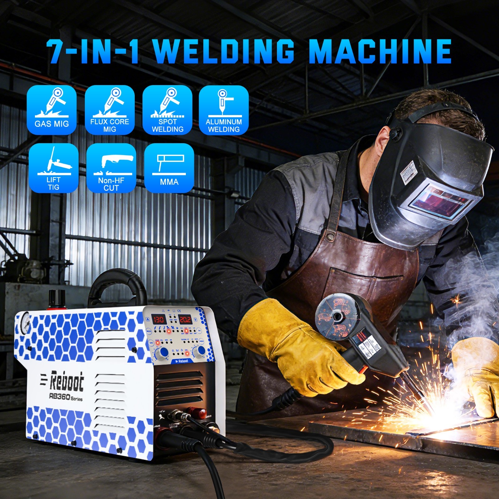 250A 8-in-1 MIG/TIG 120/240V RBM2500 PRO+300A Holder,Dual-Alu Kit .