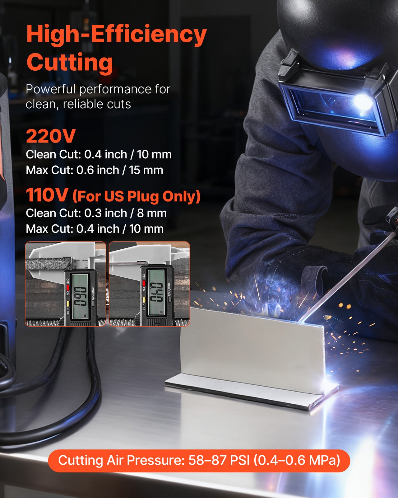 VEVOR 3-in-1 Plasma Cutter Welder Combo CUT/TIG/MMA Digital Display 110/220V