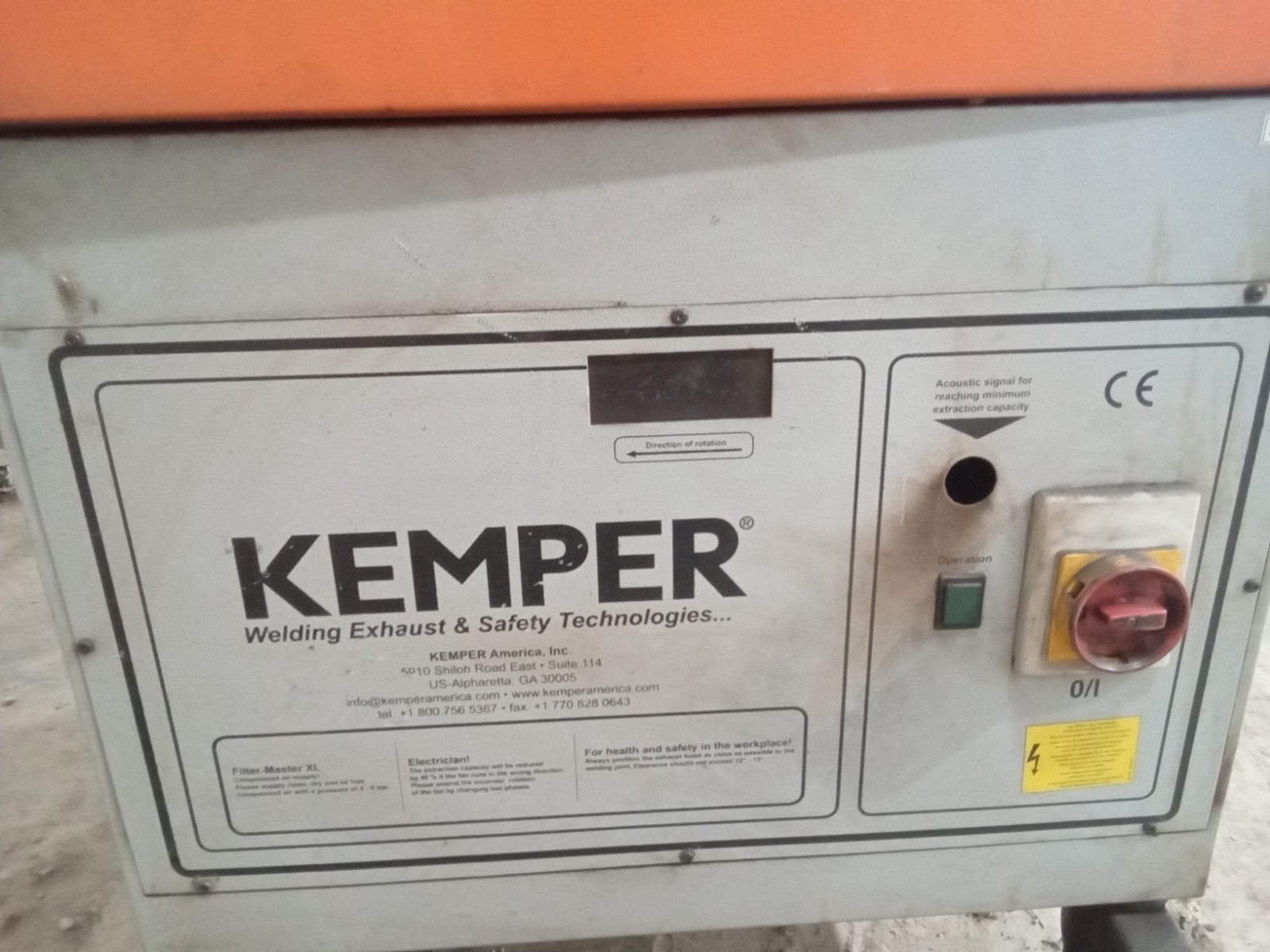 Kemper Filter Master TYPE: 6210014 600CFM 115V 16.5A 2HP 1PH 60HZ