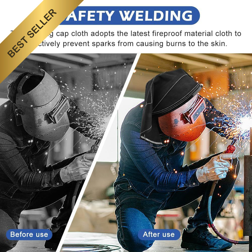 Welding Helmet Extended Headcover Full Protection Cotton Hood Cover Press Fit