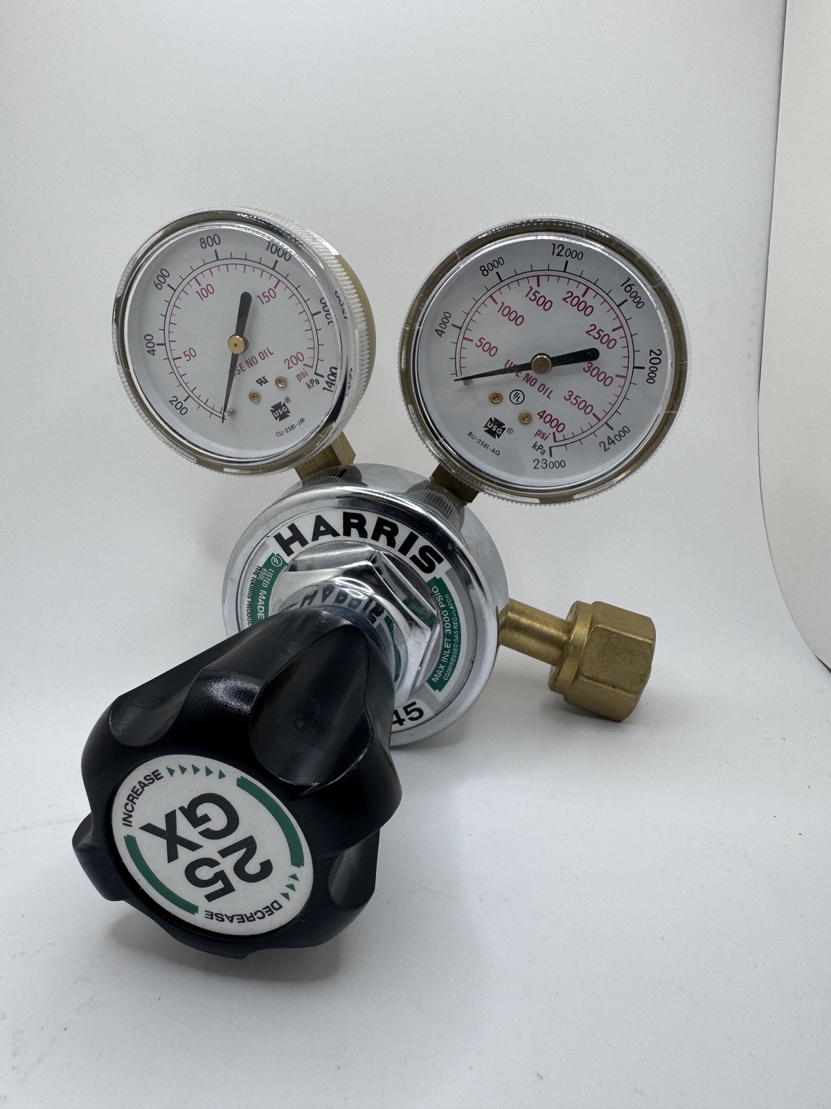 Harris Model 25GX Single Stage Oxygen Regulator 25GX-145-540