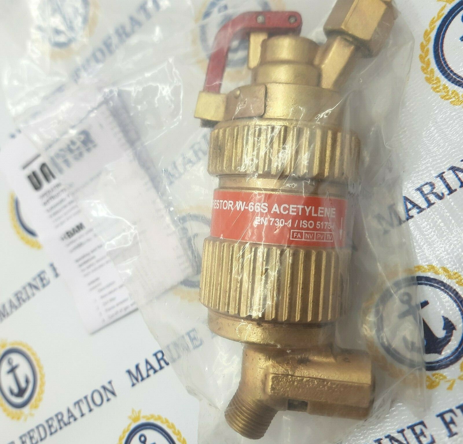 Unitor 183970 W-66S Acetylene Automatic Flashback Arrestor Regulator Gas Outlet