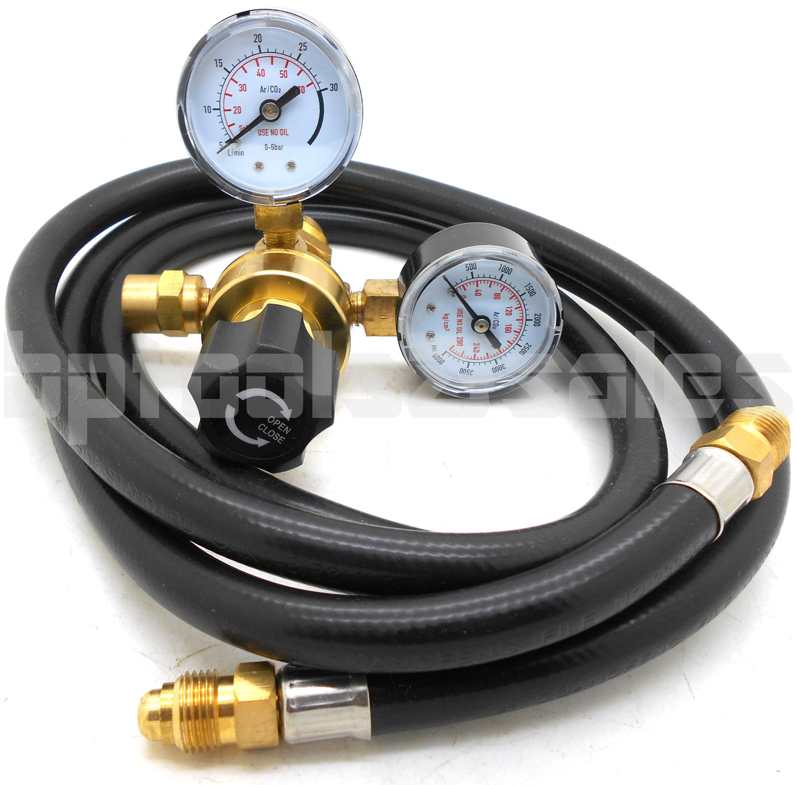 Argon CO2 Regulator Gauges & 48″ Hose Welding CGA580 fits Miller Lincoln Mig Tig