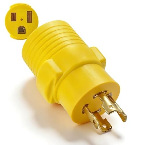 240V 50A to 30A Welder Adapter, NEMA L14-30P to 6-50R, 4-Prong Twist-Lock Plug