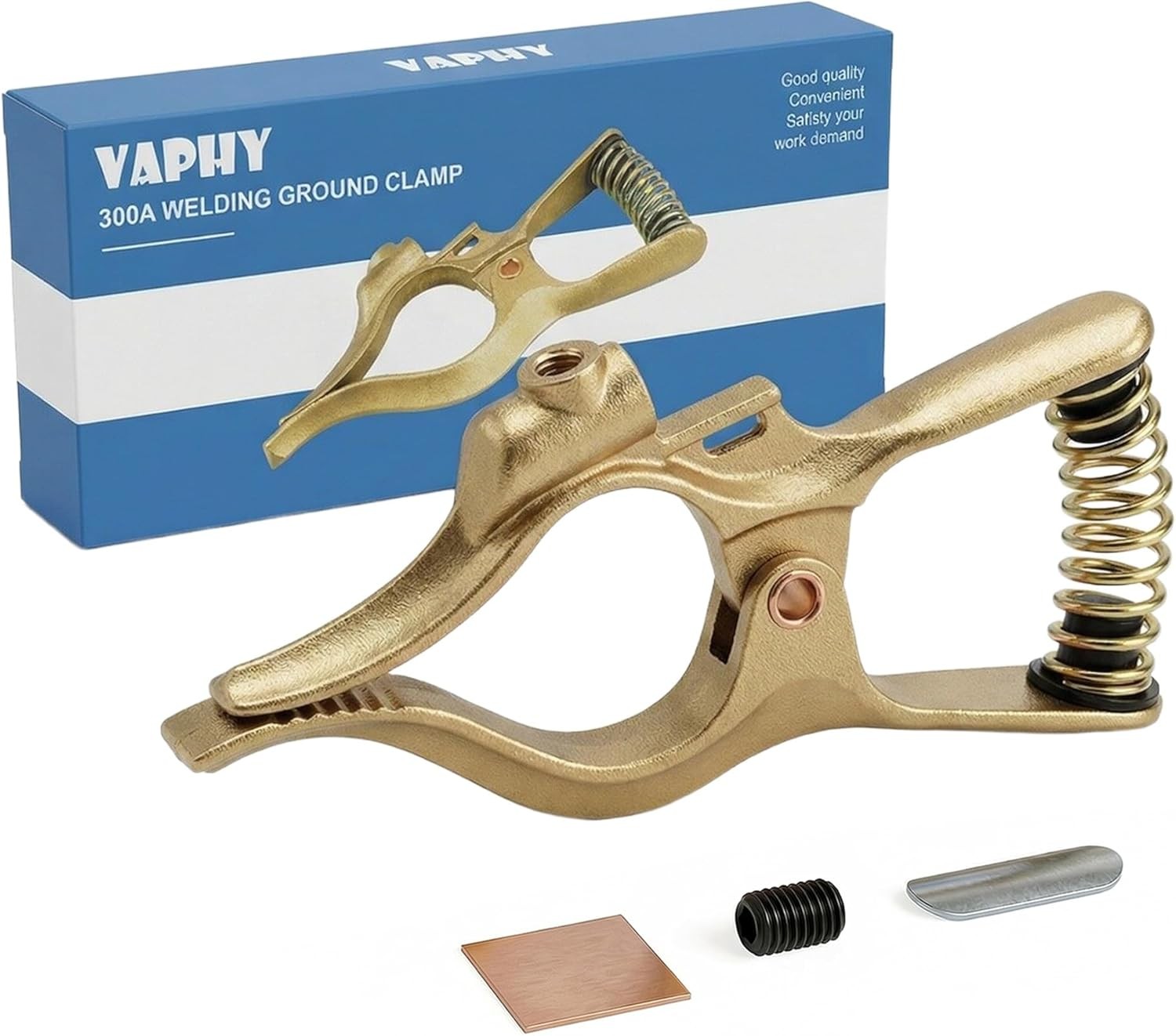 300 Amp T-Style Welding Ground Clamp Heavy Duty Brass Copper for Arc Welder