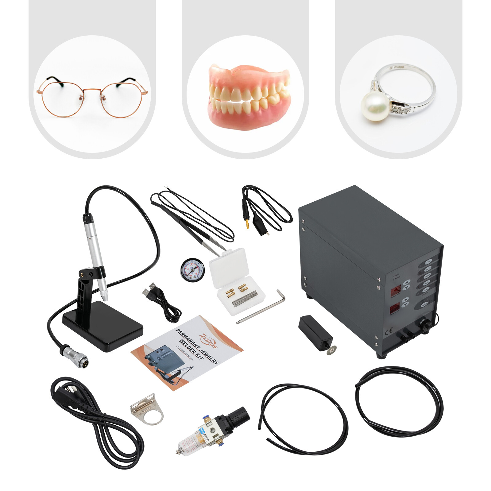 Jewelry Spot Welding Machine, 110V 60HZ Pulse Argon Arc Permanent Jewelry Welder