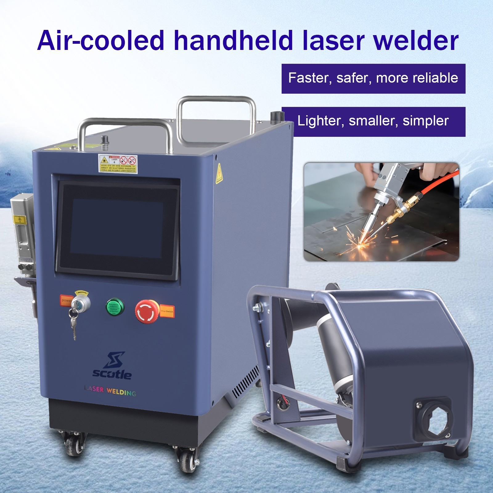 2000W Fiber Laser Welder 4in1 Air Cooling Laser Welding Cutting Cleaning Machine