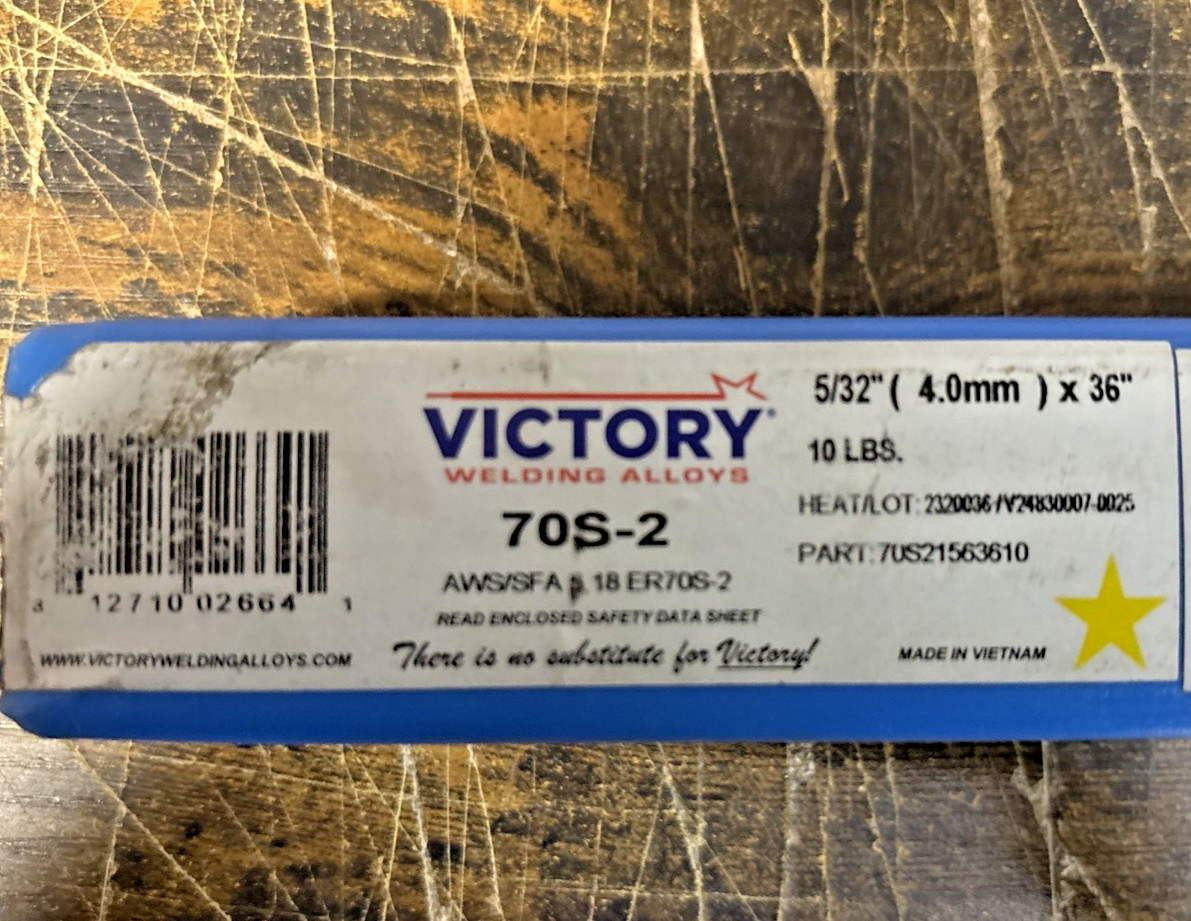 Victory Welding Alloys 10 lb ER70S2 Carbon Steel TIG Welding Rods 5/32″X36″