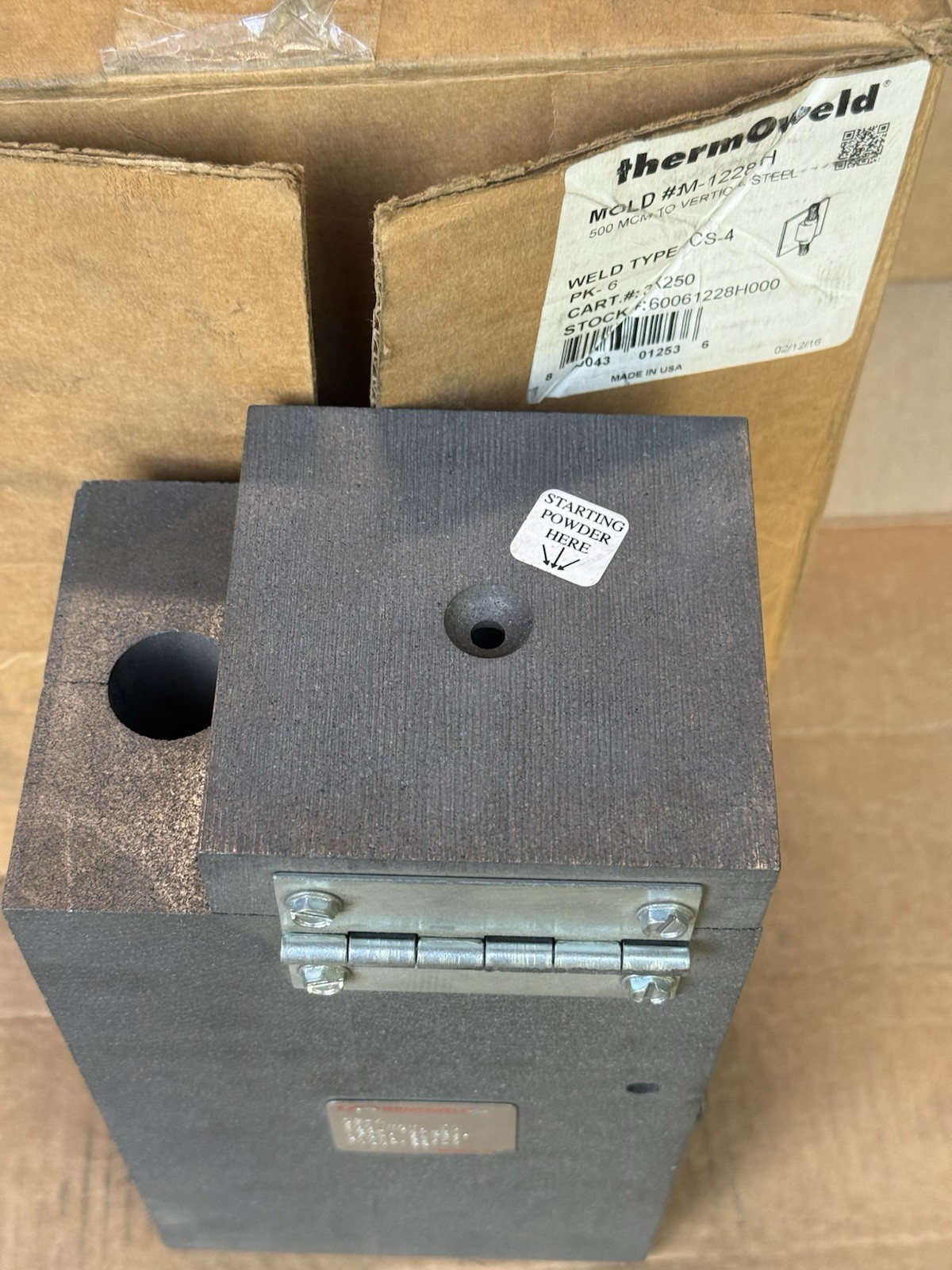 ThermOweld M-1228-H CS-4 500 MCM to Vertical Steel Mold * Open Box