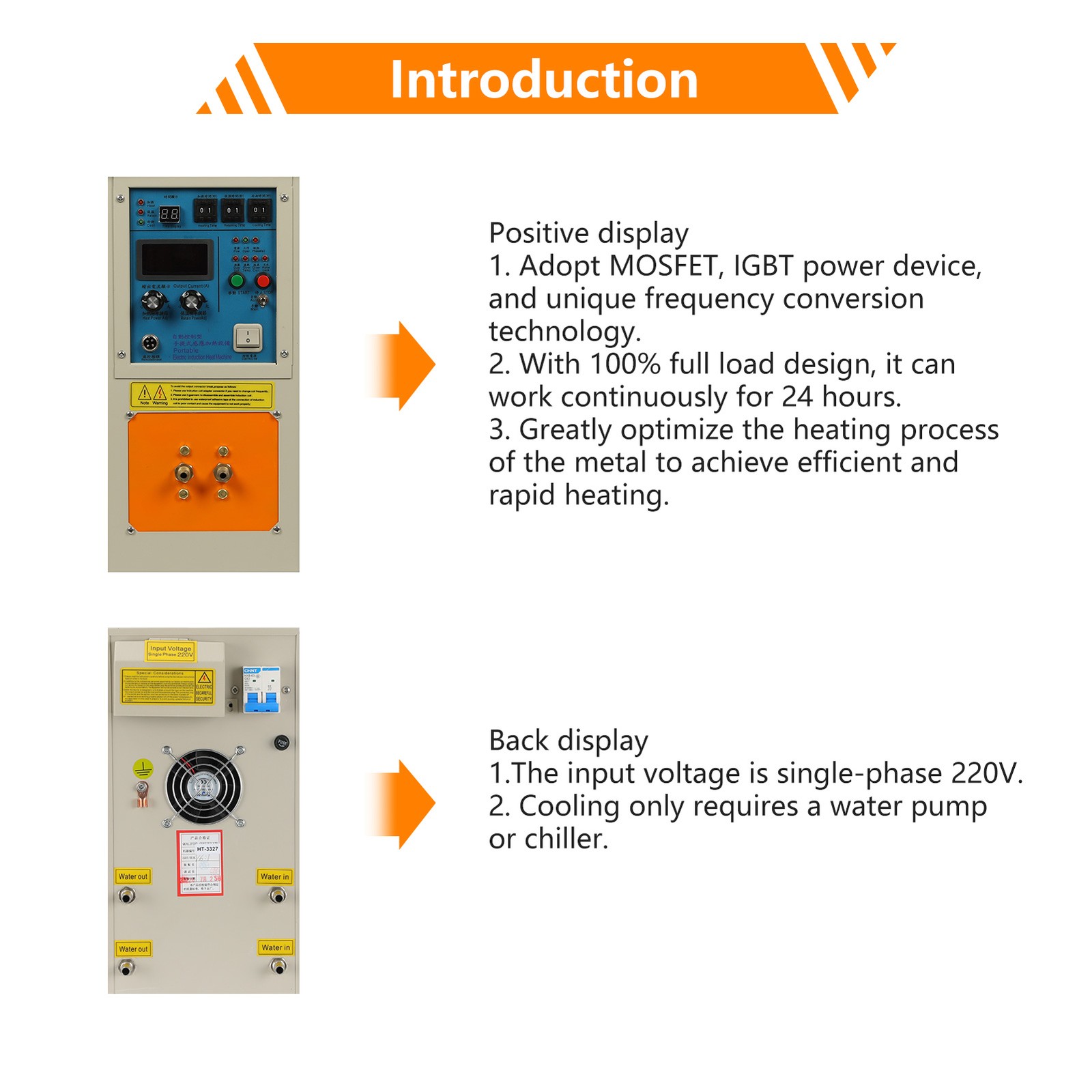 15 KW High Frequency Induction Heater Furnace Melting Furnace 30-100 KHz 220V