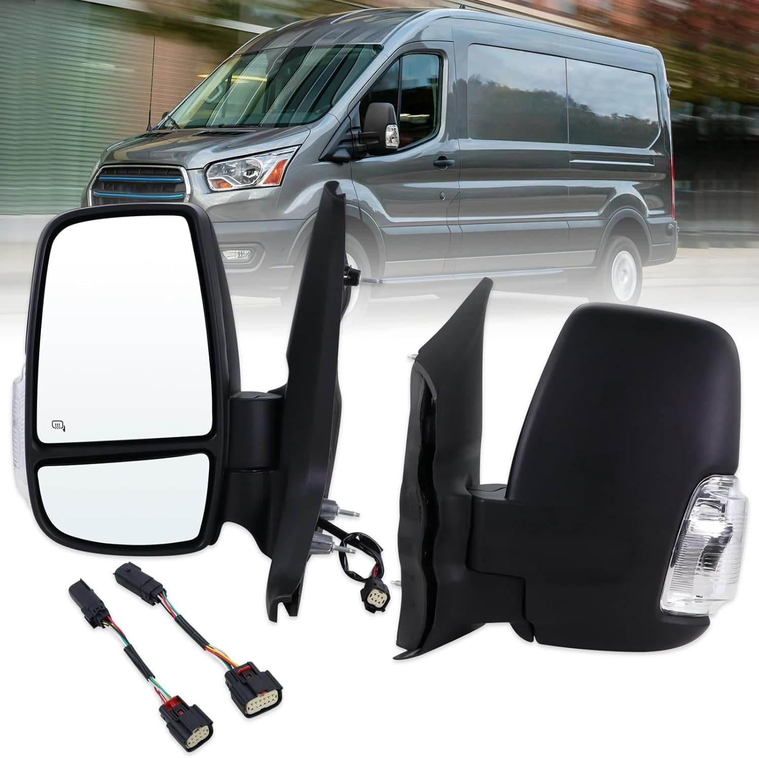 Left Driver Side Mirror Compatible with 2015-2026 Ford Transit 150 250 350 350HD