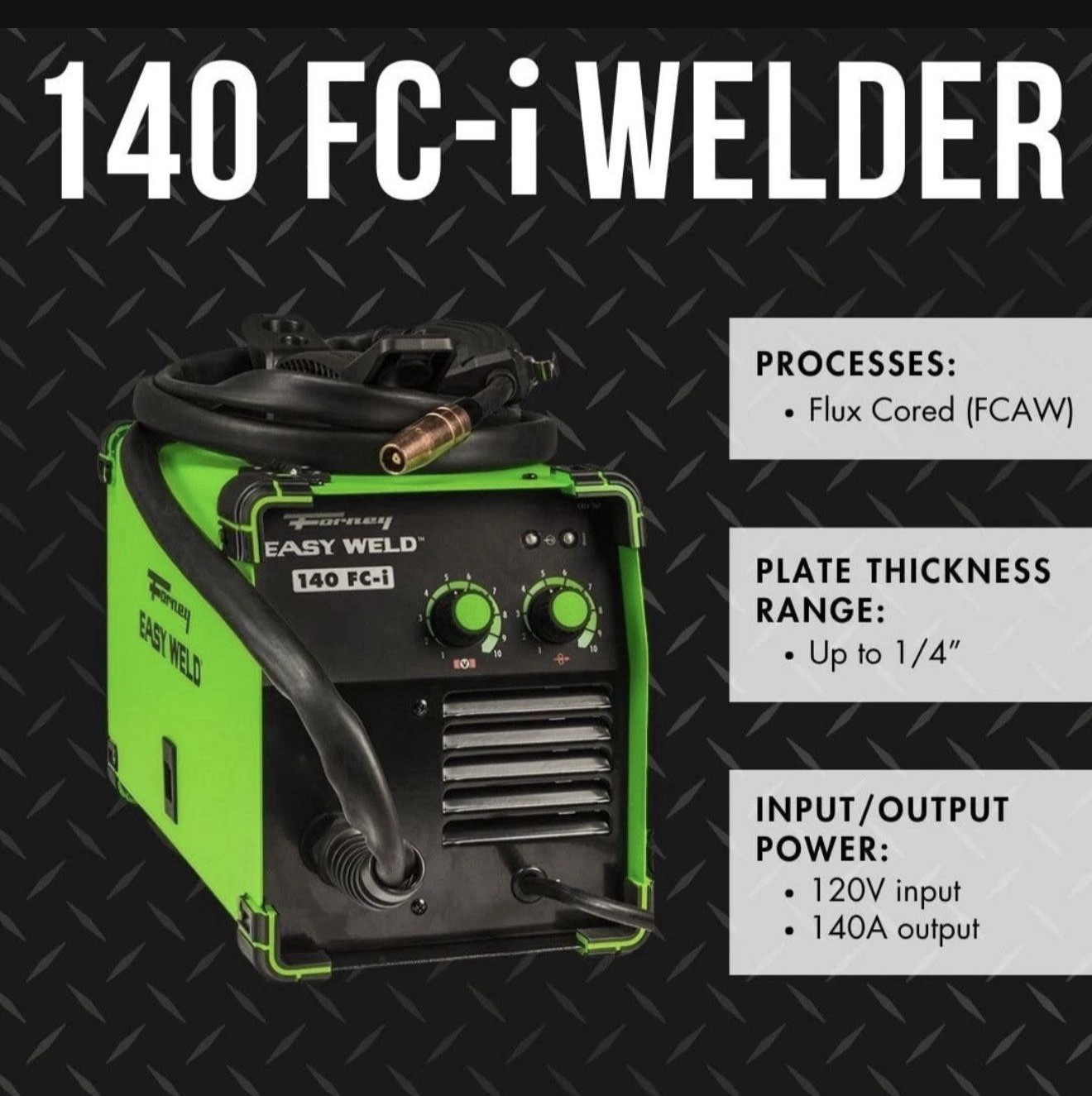 Forney Easy Weld 140 FC-i Flux Core Welder 120V Gasless Steel Automatic Feed