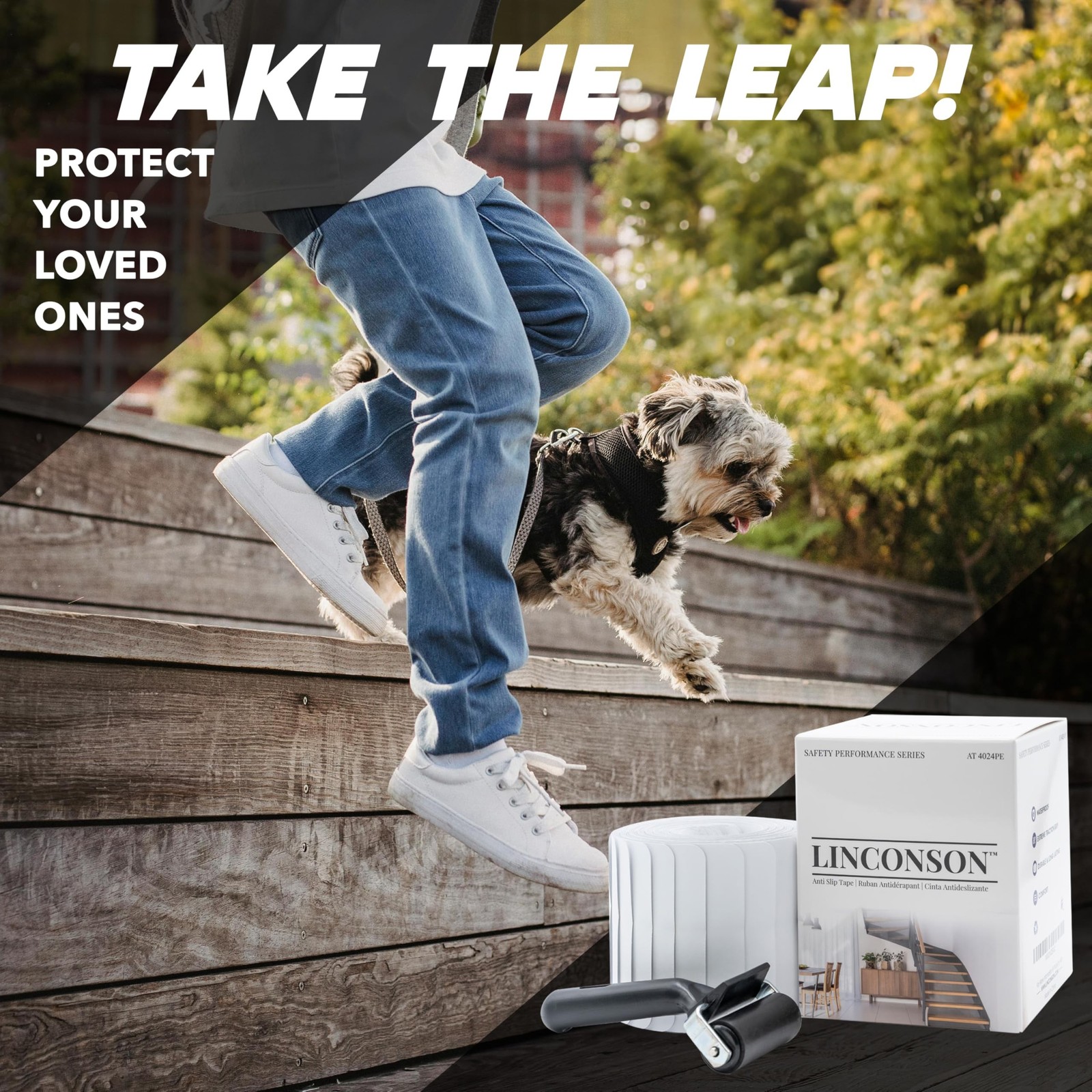 linconson | 6” x 24” | Clear Slip Resistant Stairs Tread Grip Tape (