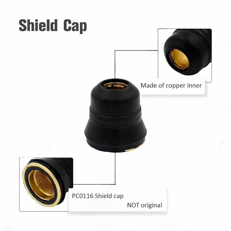 Plasma Cutting Torch Consumables Shield Cup PC0116 for Trafimet S45 2pcs