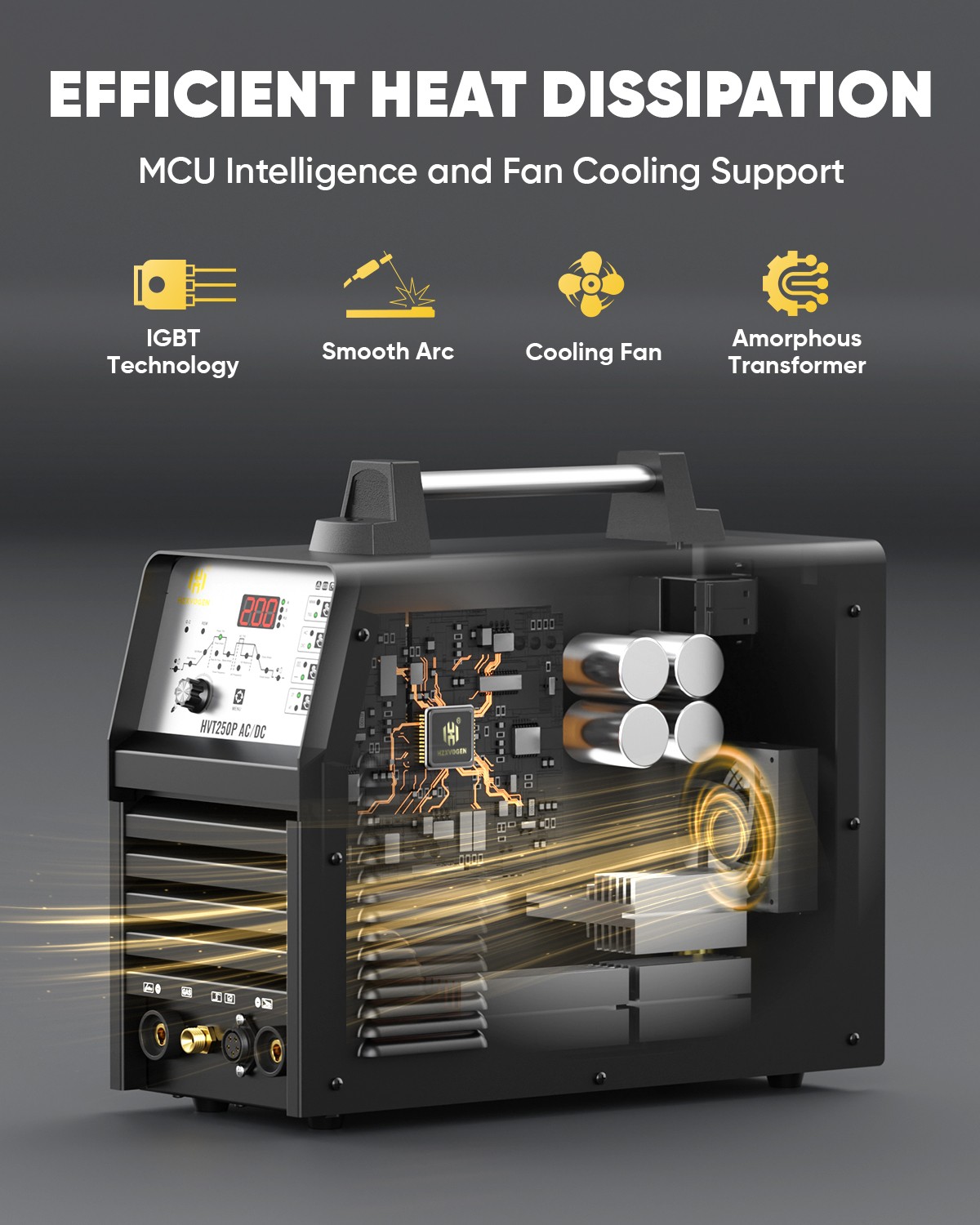 200A AC/DC Aluminum Tig Welder with Pulse Large LED Display, 110&220V STICK/TIG