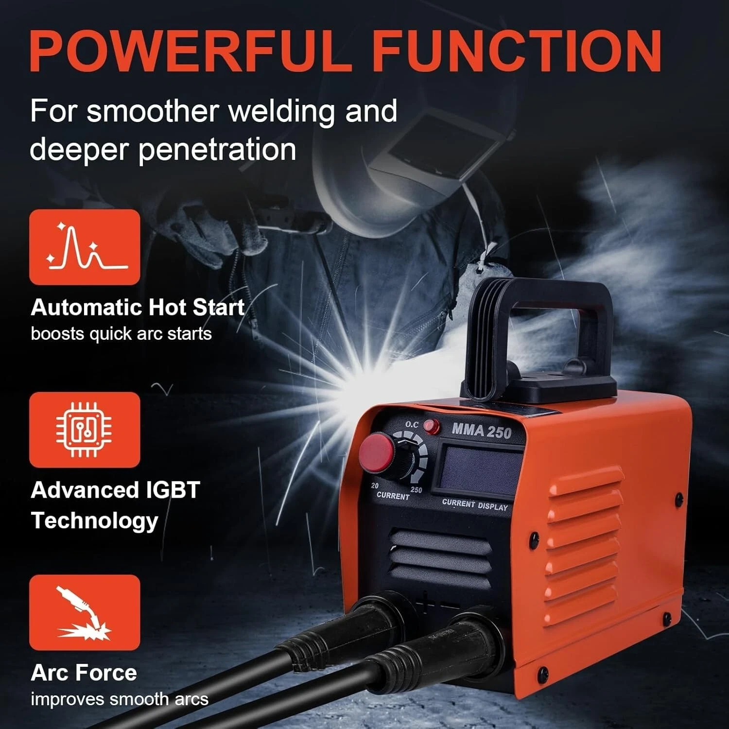 Soldadora Electrica Portatil Inversor 250A 110v Maquina De Soldar MMA ARC