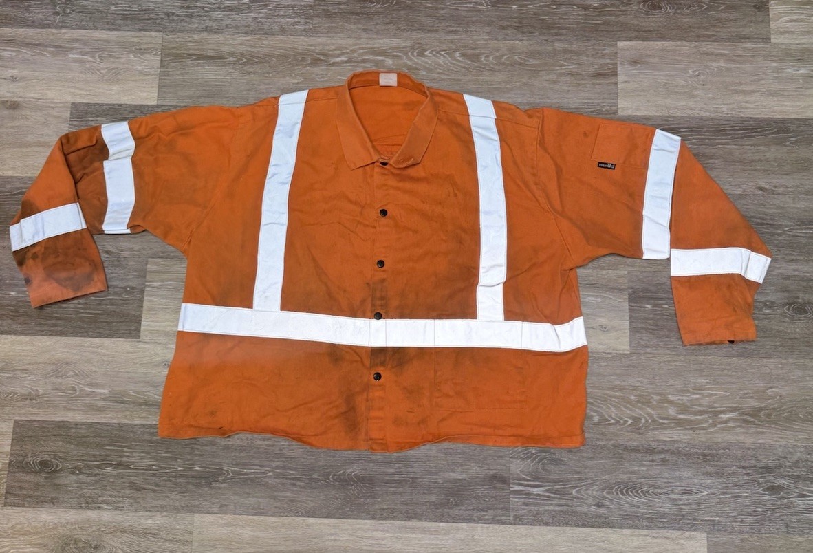Black Stallion JF1012 FR Cotton Welding Jacket-FR Reflective Tape Orange Sz 4XL