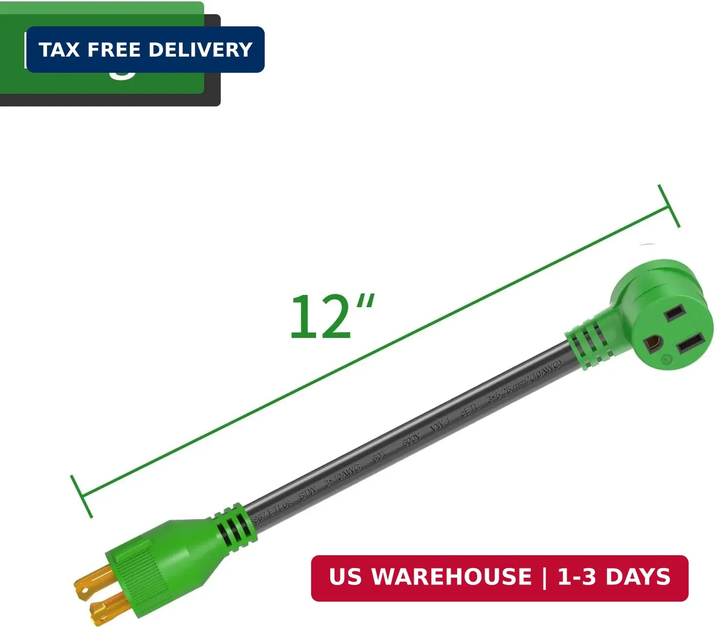 RVGUARD Welder Adapter, Generator 4 Prong 30 Amp to Welder 50 Amp Adapter, NEMA