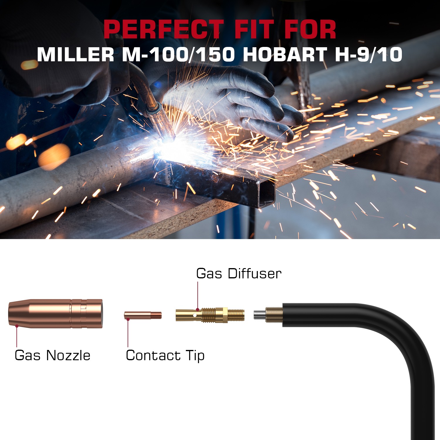 ARCCAPTAIN MIG Welder 250A 6 in 1 Aluminum LED Display Gas/Gasless MIG/Stick/TIG
