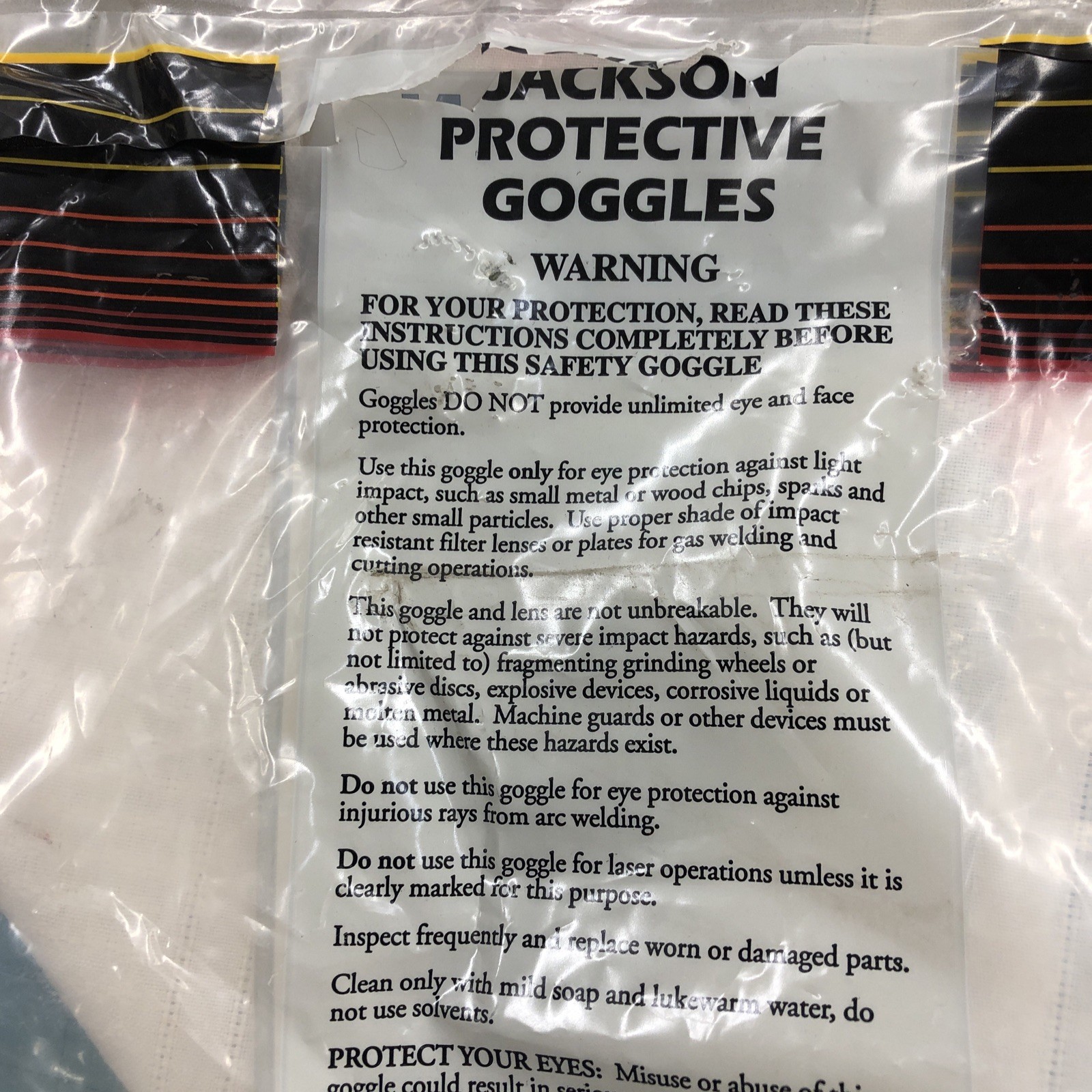 2 Jackson GOGGLES, USA NEW! Unisex Goggle Welding Mask Safety Glasses, Vtg New