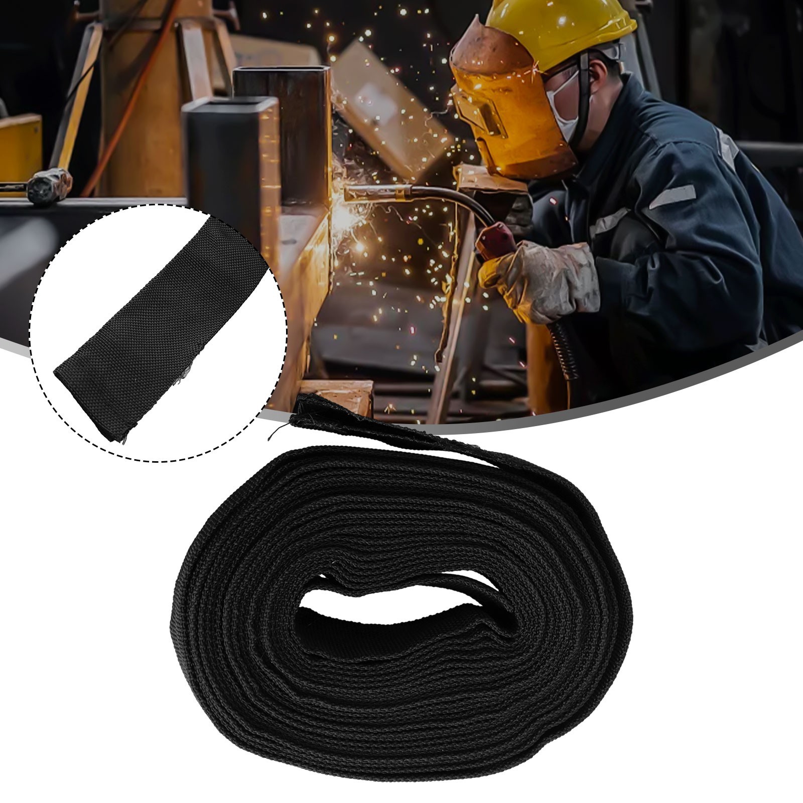 Sheathed Cable Cover 1x 25ft 40mm/1.57″ 7.5m Length Accessories Black