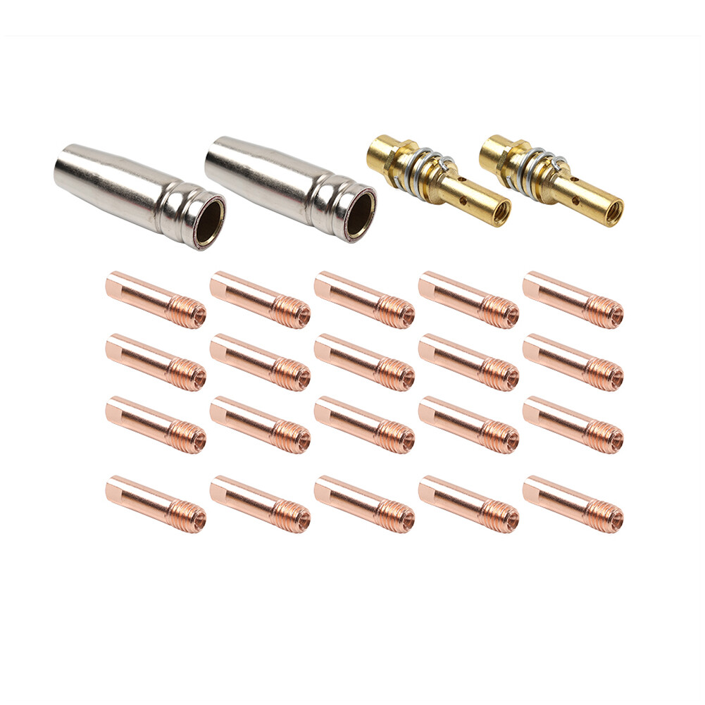 24pcs MB 15AK MIG Welding Gun Kit 030/035Contact Tip Nozzle Diffuser