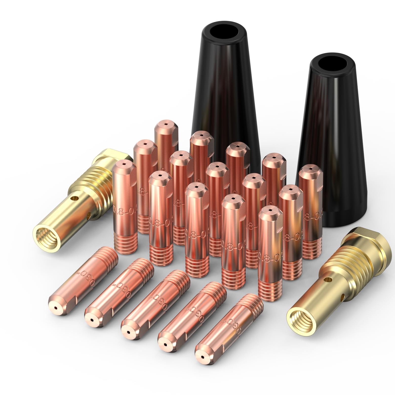 YESWELDER Flux Core Welding Torch Accessories Kit .030″ 24pcs Kit, Golden