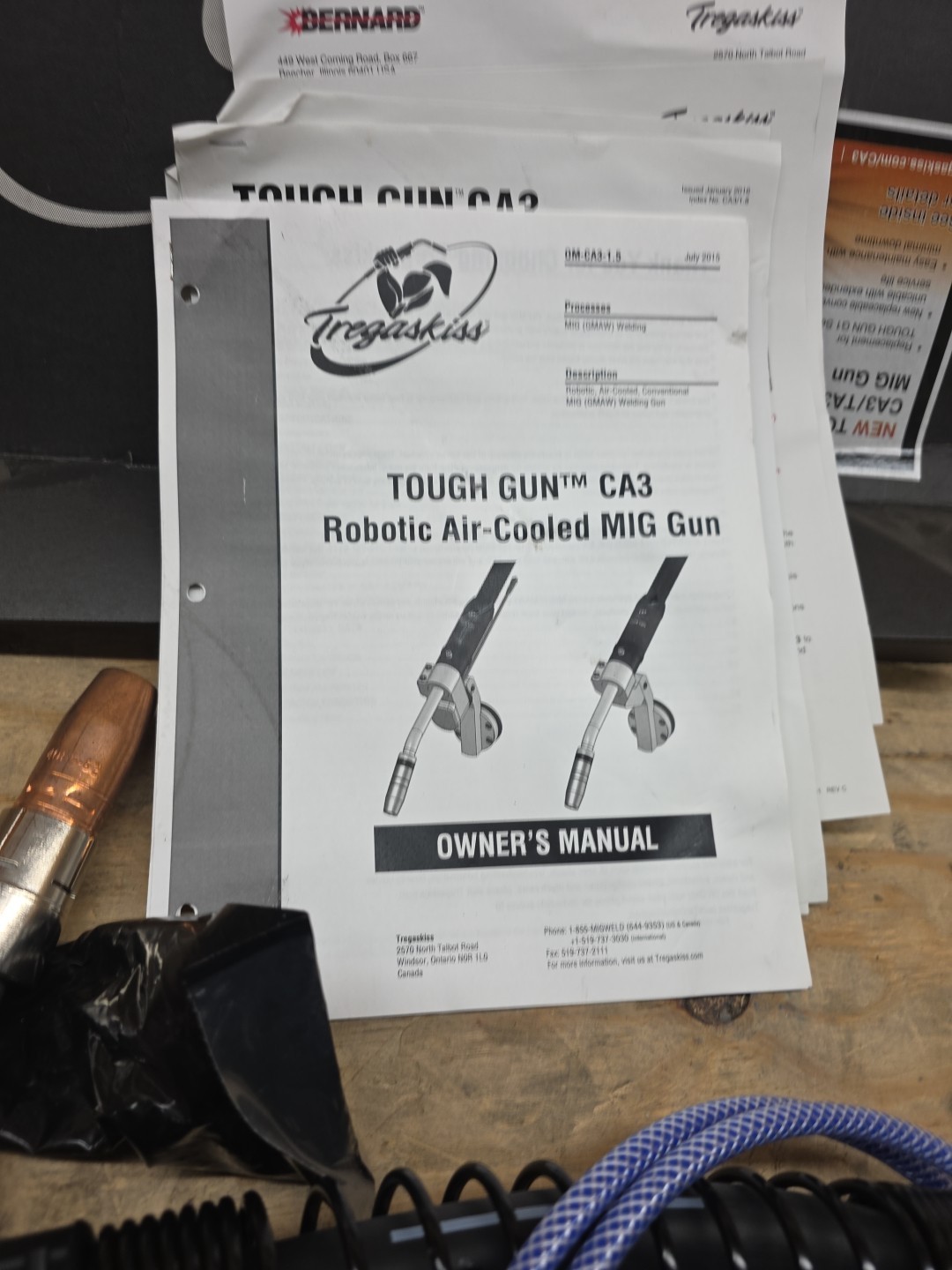 Tregaskiss RA11BA1AA1EL Tough Gun MIG Welding Gun, 500A, 3.0 Length, .045-S Wire
