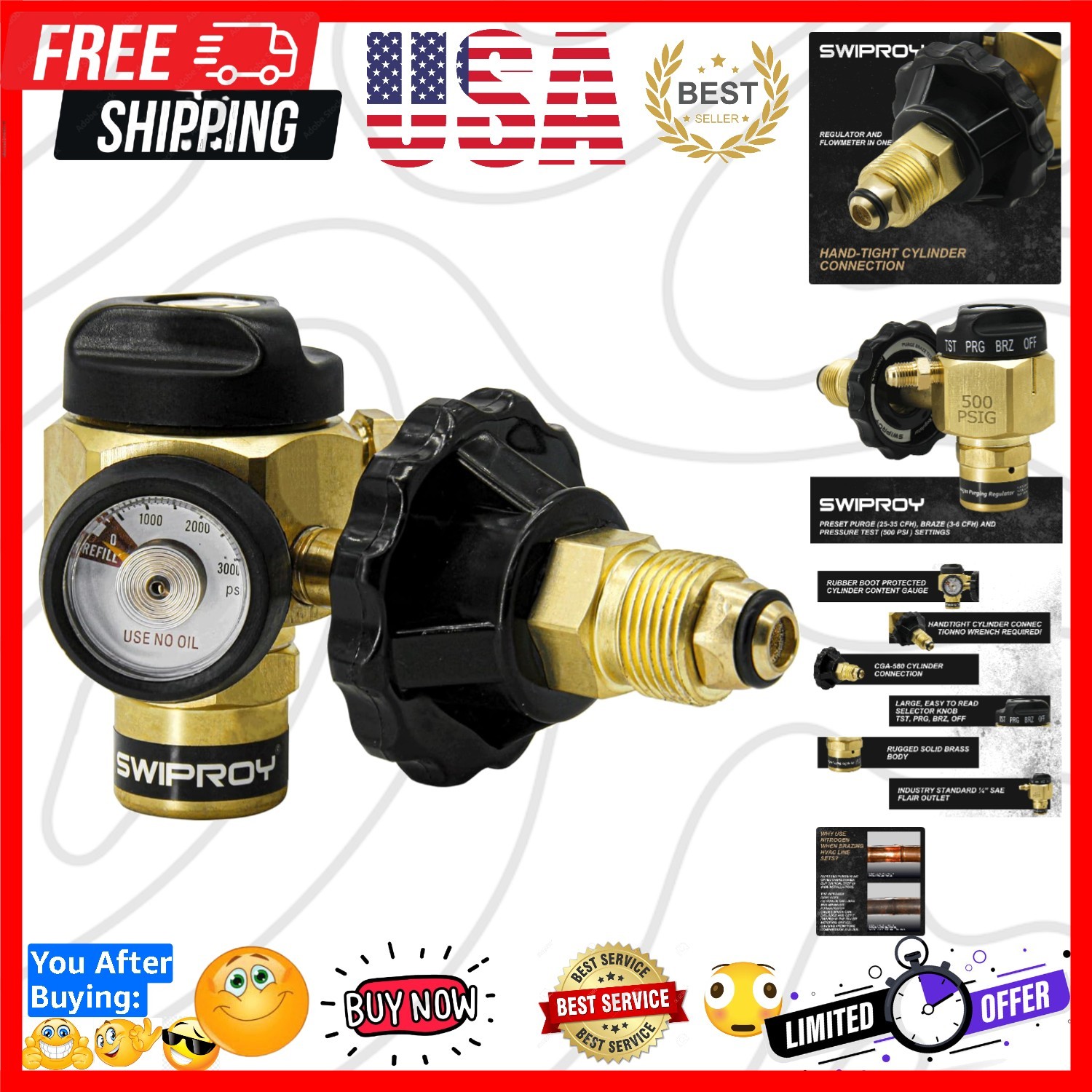 VN-500 Nitrogen Purging Regulator