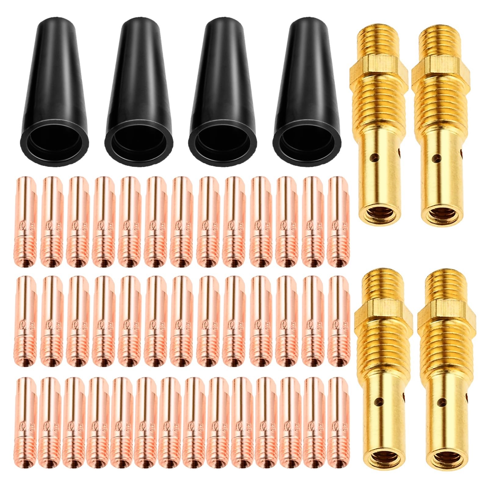 48 Pcs Flux Core Gasless Nozzle Tips Kit KP1939-1, 0.030″ 0.030″(0.8mm)