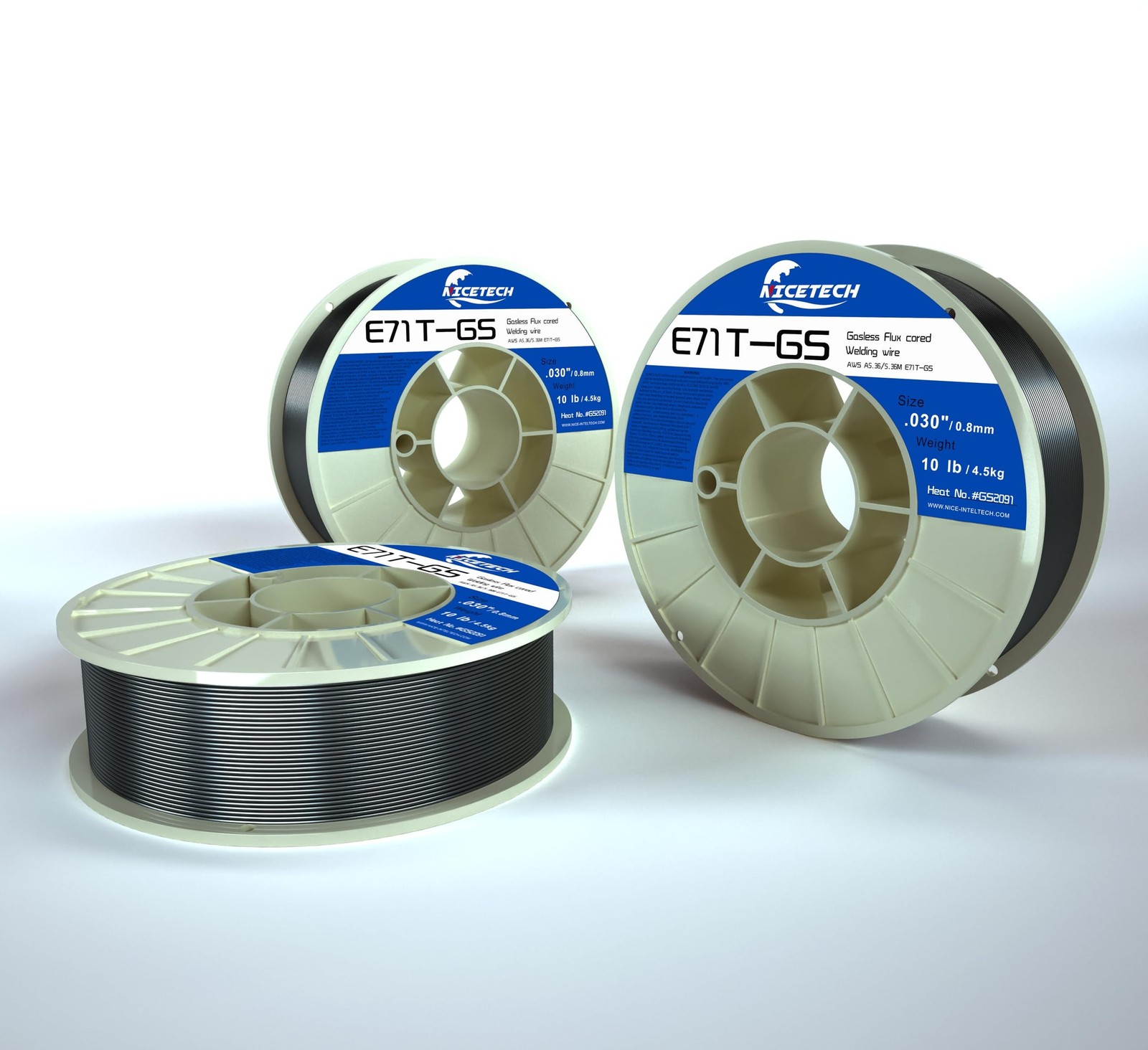 NICETECH, Gasless Flux Cored Welding Wire, Carbon Steel, E71TGS. 030-Diameter